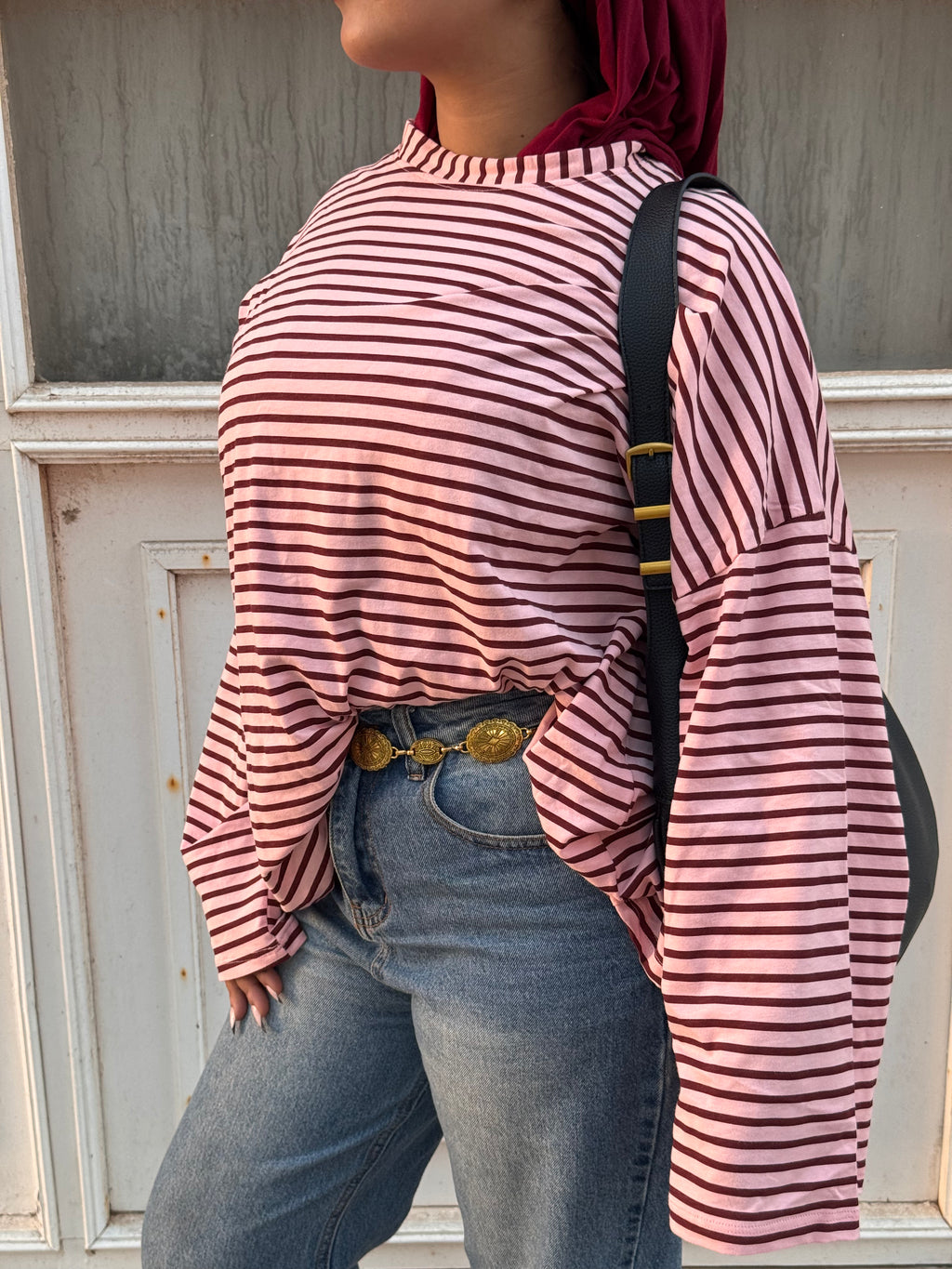 Top Soft Pink Stripe