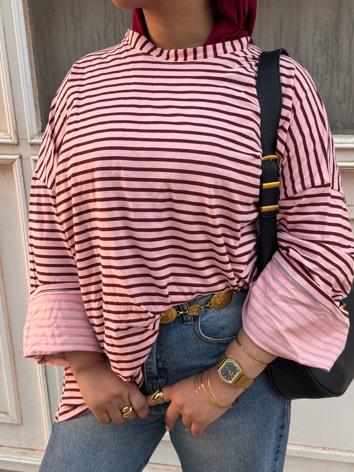 Top Soft Pink Stripe