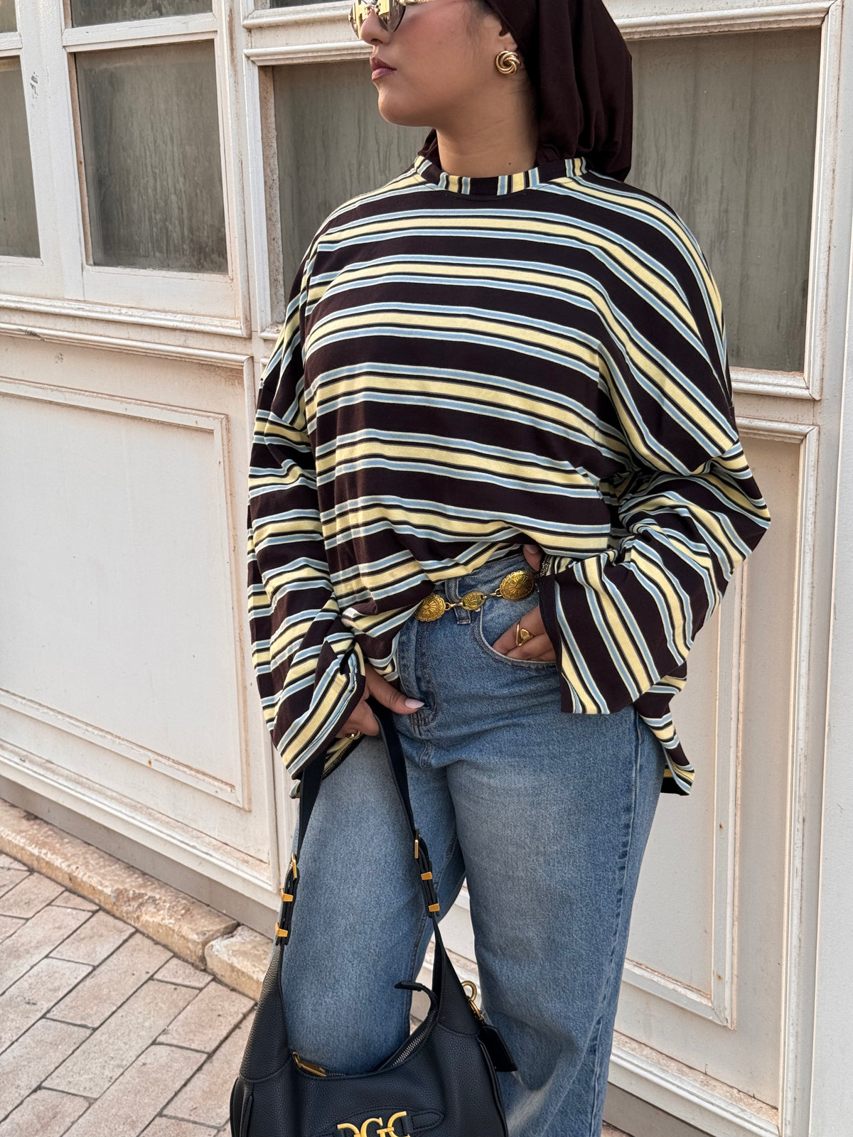 Top Striped Retro Brown