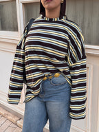 Top Striped Retro Brown