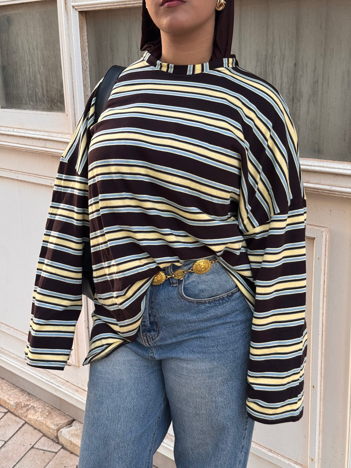 Top Striped Retro Brown